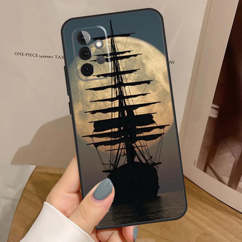 Sailing Pirate Ship Boat Case For Samsung Galaxy A56 A36 A16 A06 A13 A33 A53 A52 A32 A12 A54 A34 A14 A35 A55 A17 A15