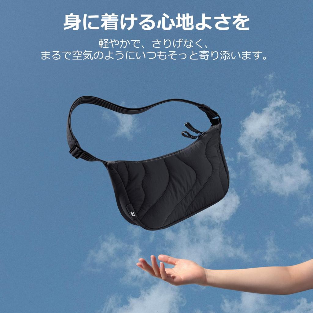 Tomtoc Mini Shoulder Quilted Crescent Round Shoulder Smartphone and Wallet Crossbody Hobo Perfect for and Travel Women's Bag, Lightweight, Small, 3.5L