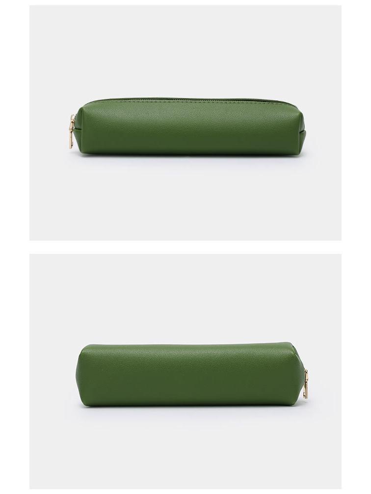 Korean Style Retro Unisex PU Leather Pencil Case for Students