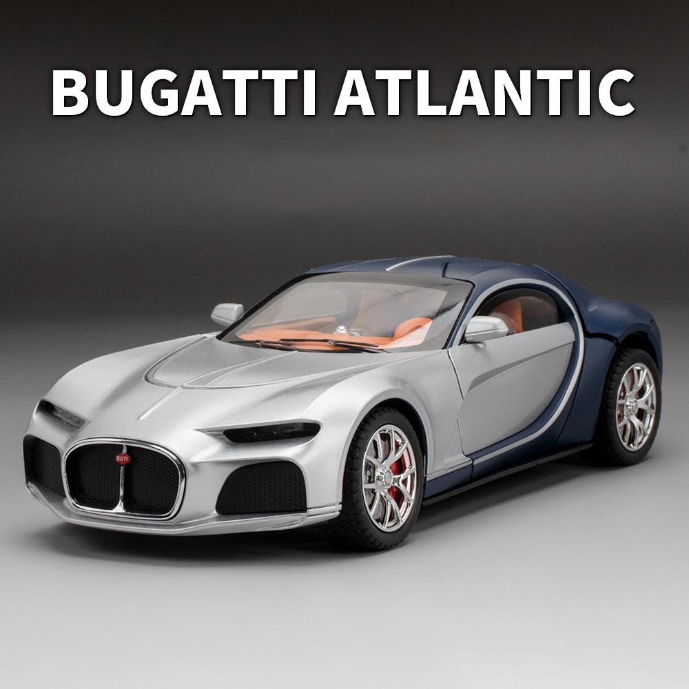 1/24 Bugatti Atlantic Supersportwagen Legierung Spielzeugauto Modell Radlenkung Sound und Licht Kinderspielzeug Sammlerstücke Geburtstagsgeschenk