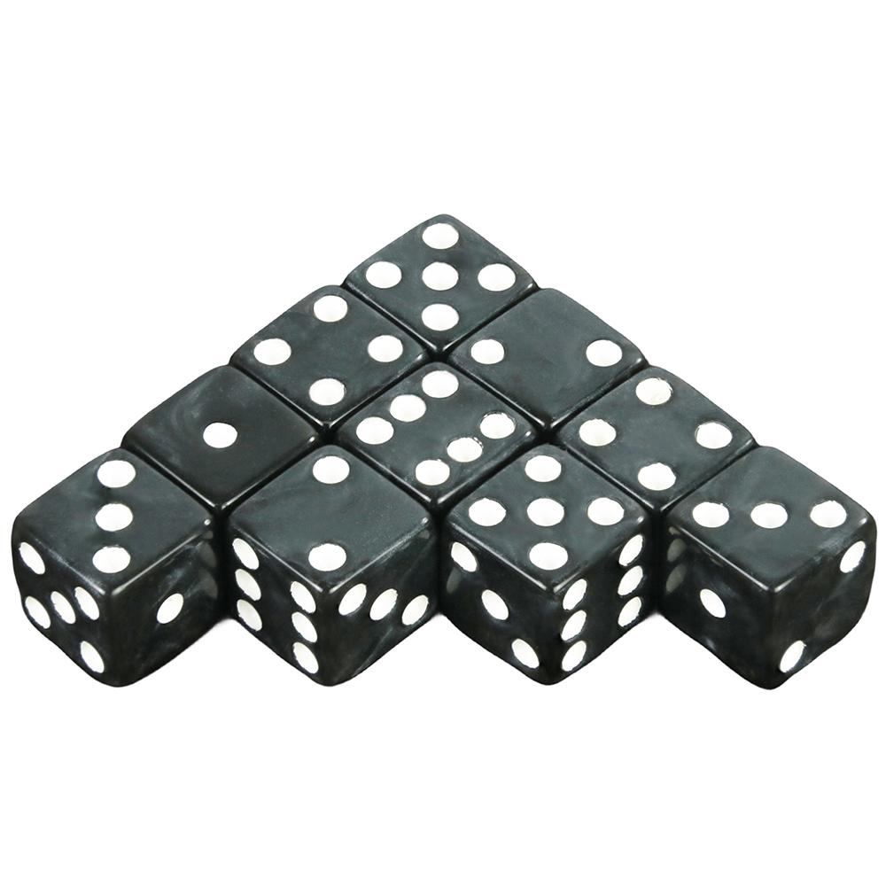 

12 мм D6 игральные кости 10 шт. Мини игральные кости для карточных игр, азартных игр, настольных игр black