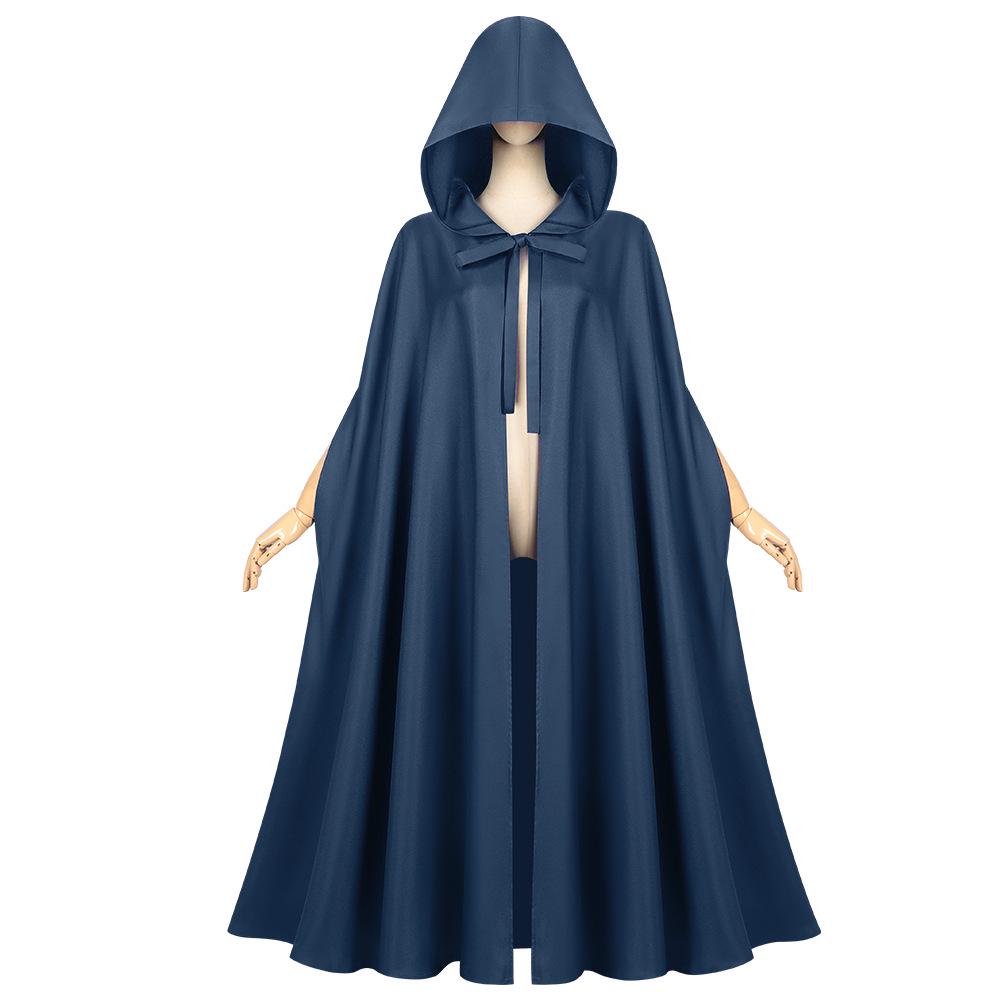 

2025 Средневековый плащ с капюшоном: Плащ волшебника, монаха или на Хэллоуин One Size