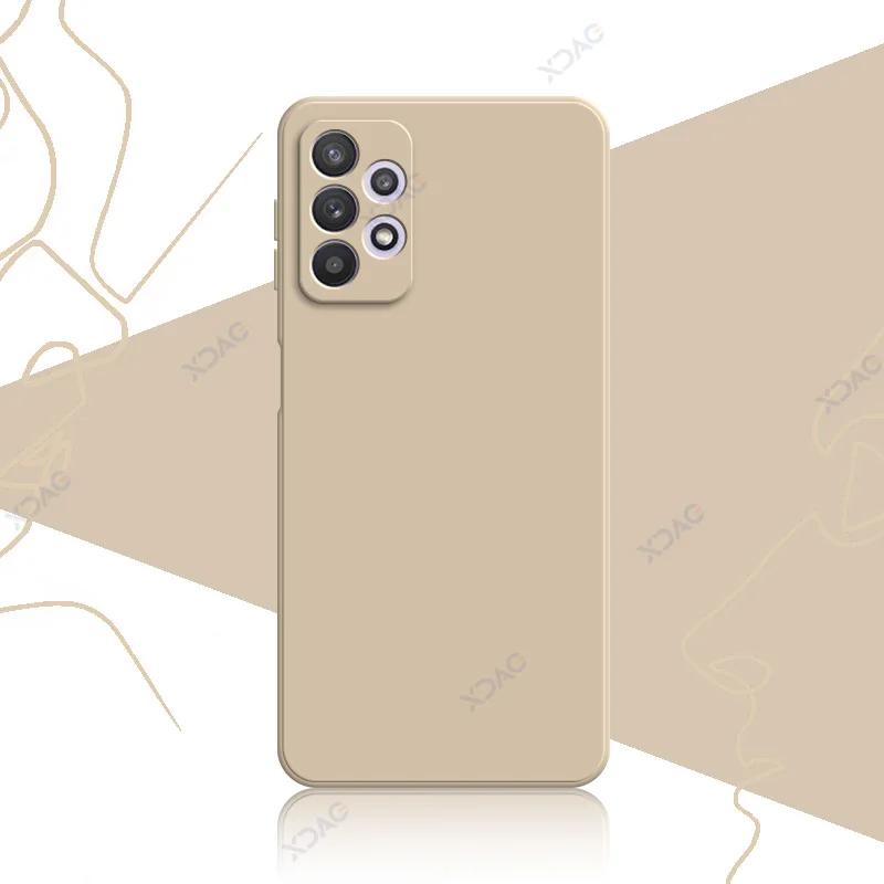 Luxury Square Liquid Silicone Case for Samsung Galaxy A32 4G 5G SamsungA32 360 Soft Phone Back Cover Armor Shield Coque