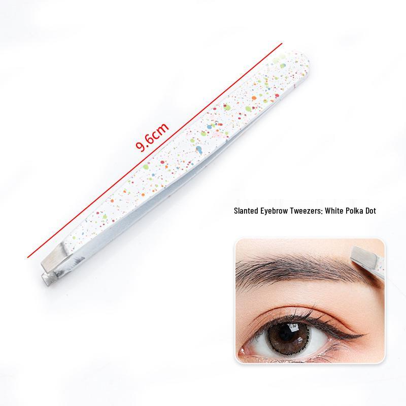 Stainless Steel Slanted Flat Head Eyebrow Tweezers for Multi-functional Hair Removal