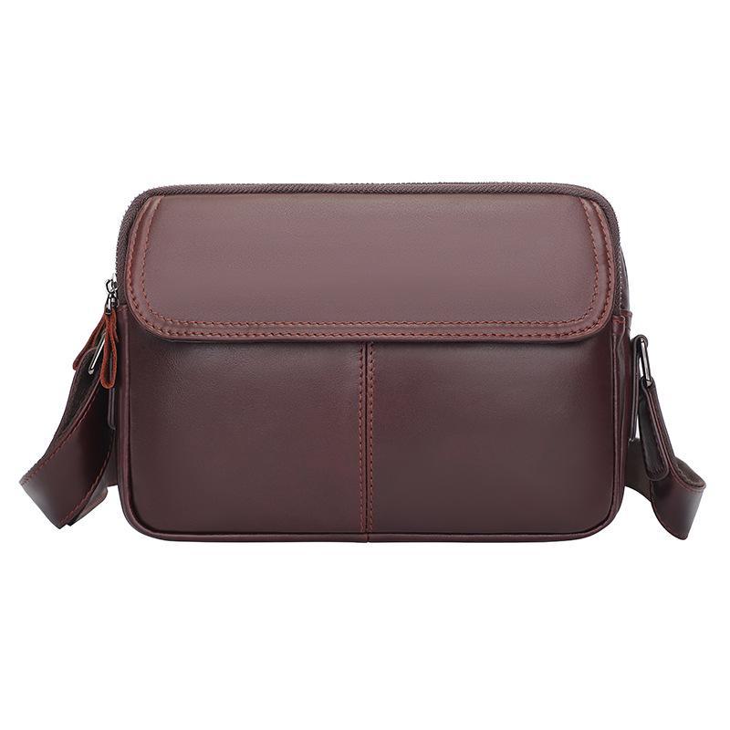 

Мужская повседневная сумка через плечо Jiameida из натуральной кожи коричневый