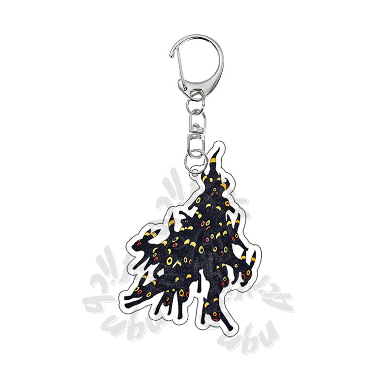 Cartoon MEW  Eevee POCKET Acrylic Keychain Students Anime Kawaii Key Ring Backpack Jewelry Charm Ornament Gifts for Friends Toy