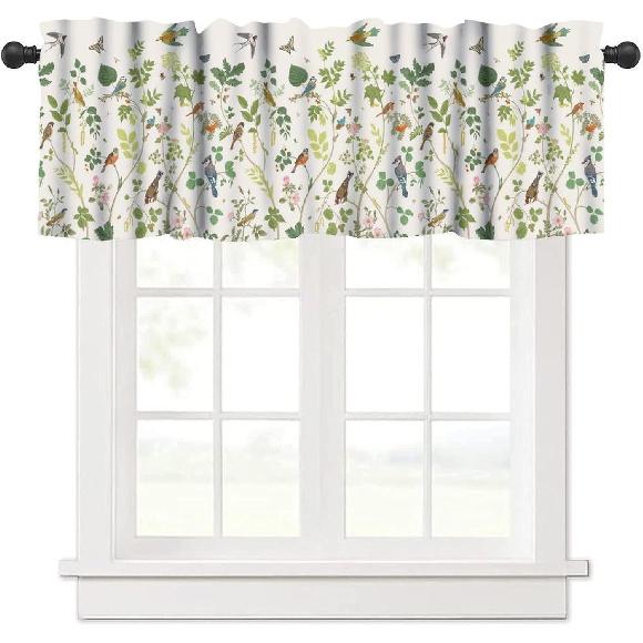 Rustic Cabin Kitchen Valances Curtain,Vintage Country Farmhouse Bear Moose Deer Rod Pocket Small Valance Treatments for Living Room Bedroom