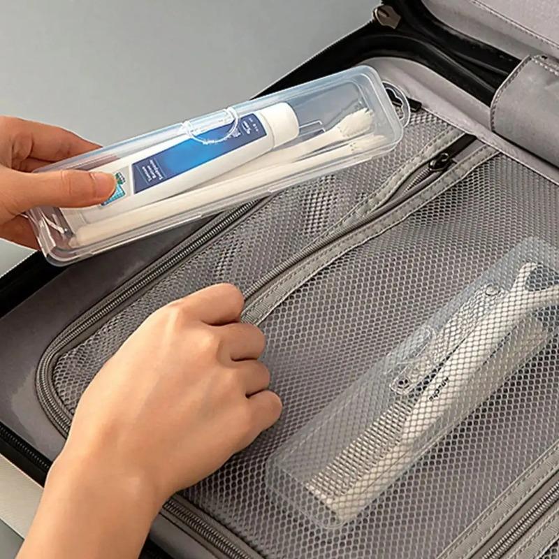 Transparent Toothbrush and Toothpaste Storage Box, Portable Travel Storage Box, Can Be Hung, Very Suitable for Travel Use