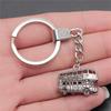 Punk Airplane Gear Steampunk Themed Antique Bronze Metal Keychain with 30mm Ring for Boys Bag Charm