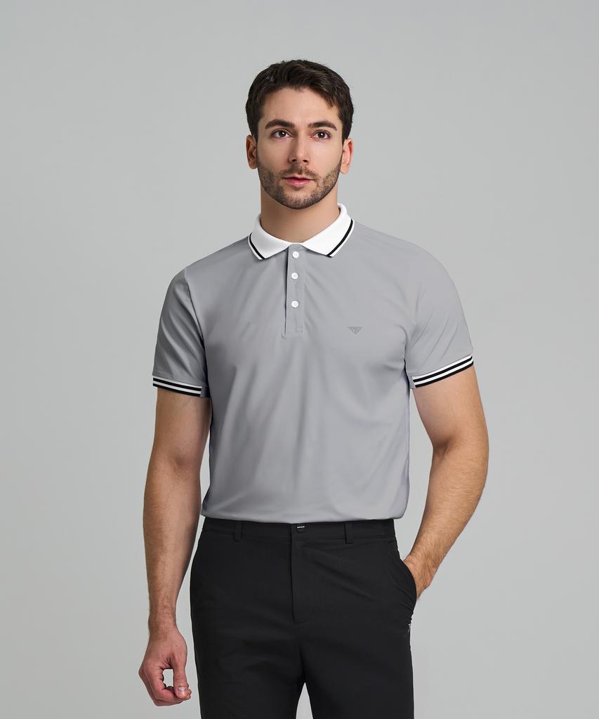 DOWNBLOW Men'S Mono Line Color Block Collared Short Sleeve T-Shirt Dbt 1862M