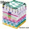10PCS Random Color Double Sided Dishwashing Cloth, Kitchen Cleaning Cloth, Grid Cleaning Cloth, Household Cleaning Tools