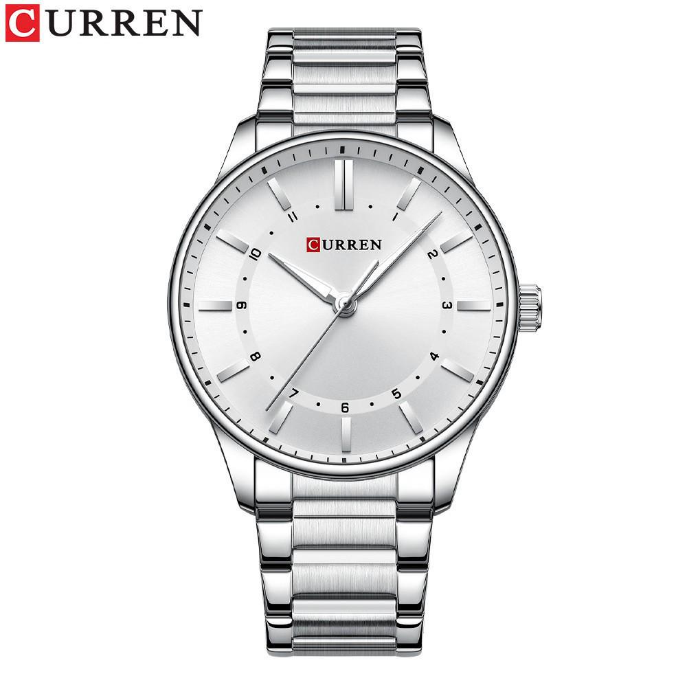 CURREN 8430 Men's Waterproof Quartz Watch with Steel Band, Business Casual Large Dial