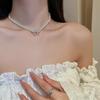 Retro Court Style Double Layer Pearl & Diamond Necklace - Elegant Choker for Women