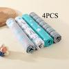 4pcs Baby Flannel Swaddle Blanket, Soft Breathable Swaddling Wrap, Cute Print Newborn Receiving Blanket, Essential Baby Supplies