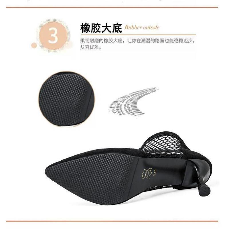 Чоботи-сандалі з вирізами Жіночі Нові Літні Тонкі Гостроносі На тонкому підборі