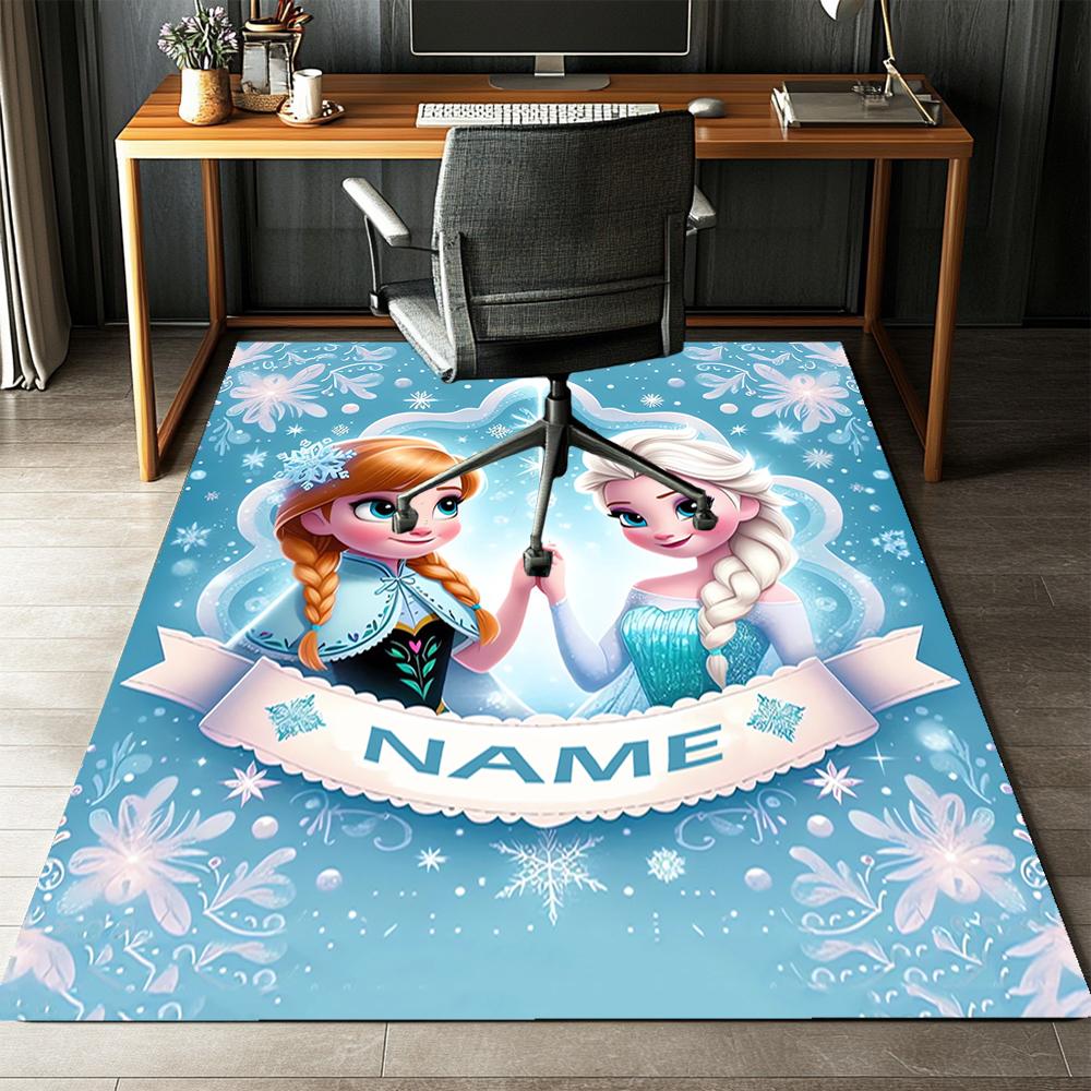 Custom Name Elsa Printed Carpet,Rug for Office Chair Living Room Bedroom Kitchen Room Decor Gifts.