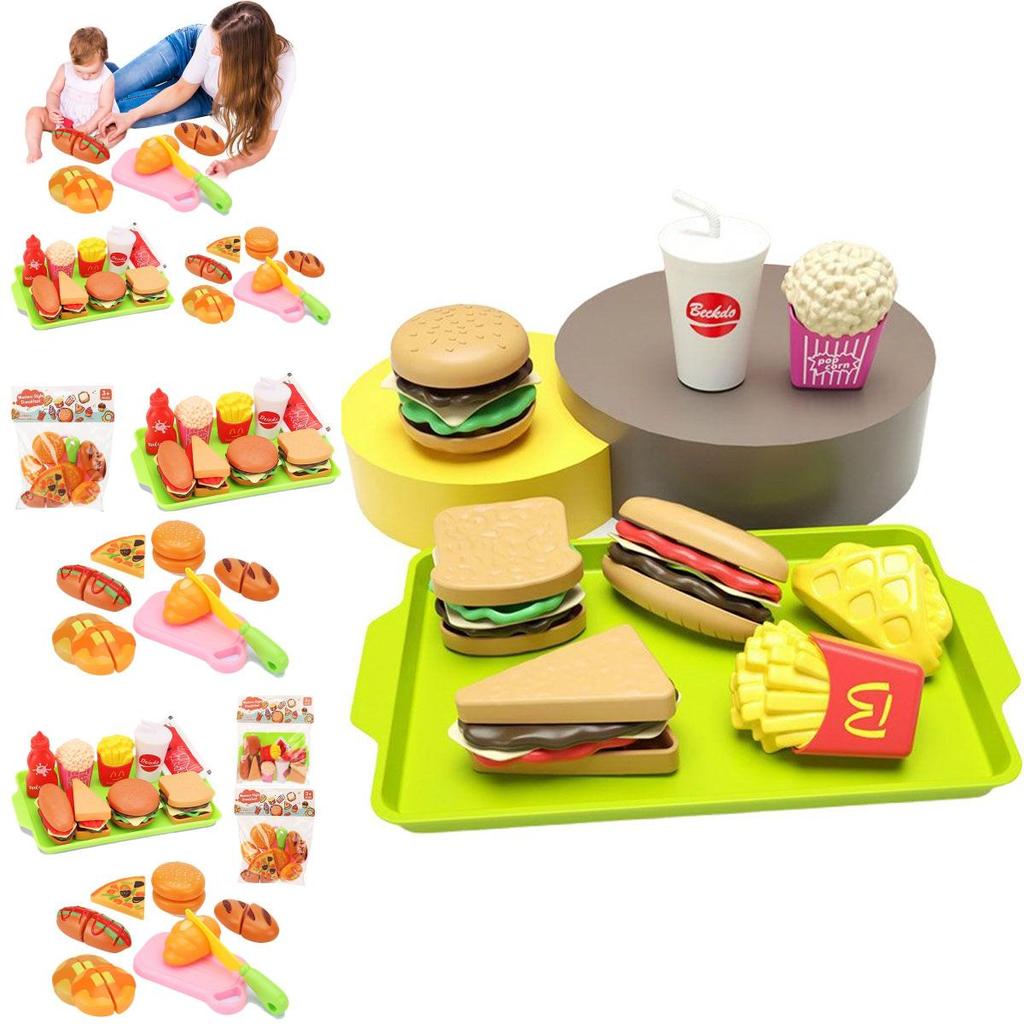 Creative Simulation Play Food Set For Kids Featuring Sandwich Burger And Fries