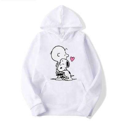 Peanuts Snoopy Kapüşonlular Sweatshirtler Günlük Kapüşonlu Kadın Giyim Dış Giyim Bluz Üstler Eğlenceli Sokak Giyim Grafik Kapüşonlular