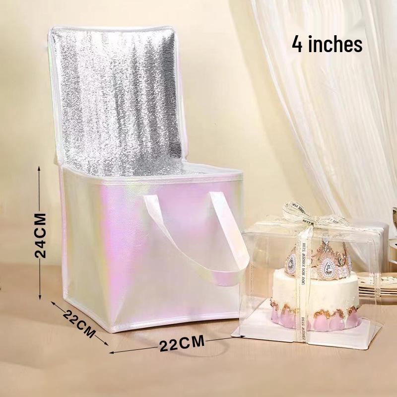 

2025 Радужная пленка Сумка-холодильник для торта - Настраиваемый логотип, Переноска для торта на день рождения, В наличии.