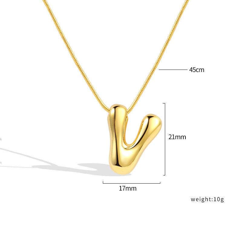 VENTFILLE 925 Sterling Silver 26 Letters Necklace For Women Gift Smooth Cute Balloon Jewelry Accessories Dropshipping Wholesale