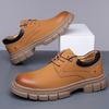 2024 autumn and winter new men's handmade online casual lace-up leather shoes men's platform retro tooling big head shoes A195