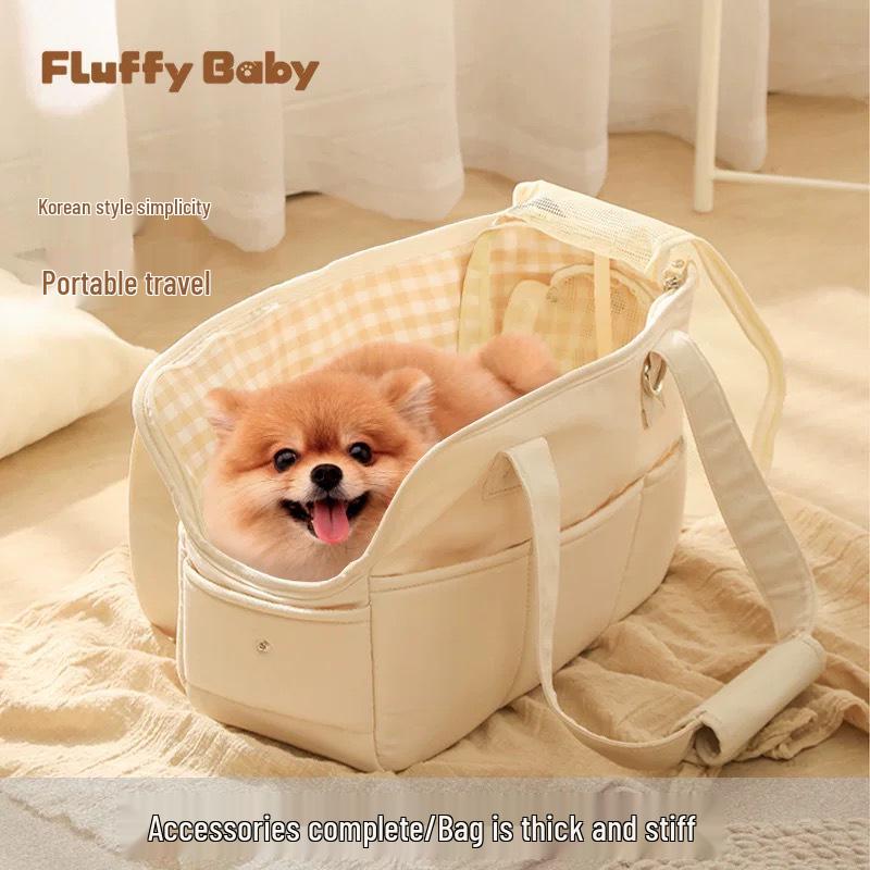 Korean Fashion Portable Pet Bag: Handheld, Crossbody, or Single Shoulder Backpack for Cats and Dogs – Breathable Design