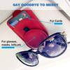 Sunglass Holder for Car Visor,Magnet Sunglasses Holder for car,Leather Car Sunglass Holder,Visor Sunglasses Clip with Storing Glasses Cards