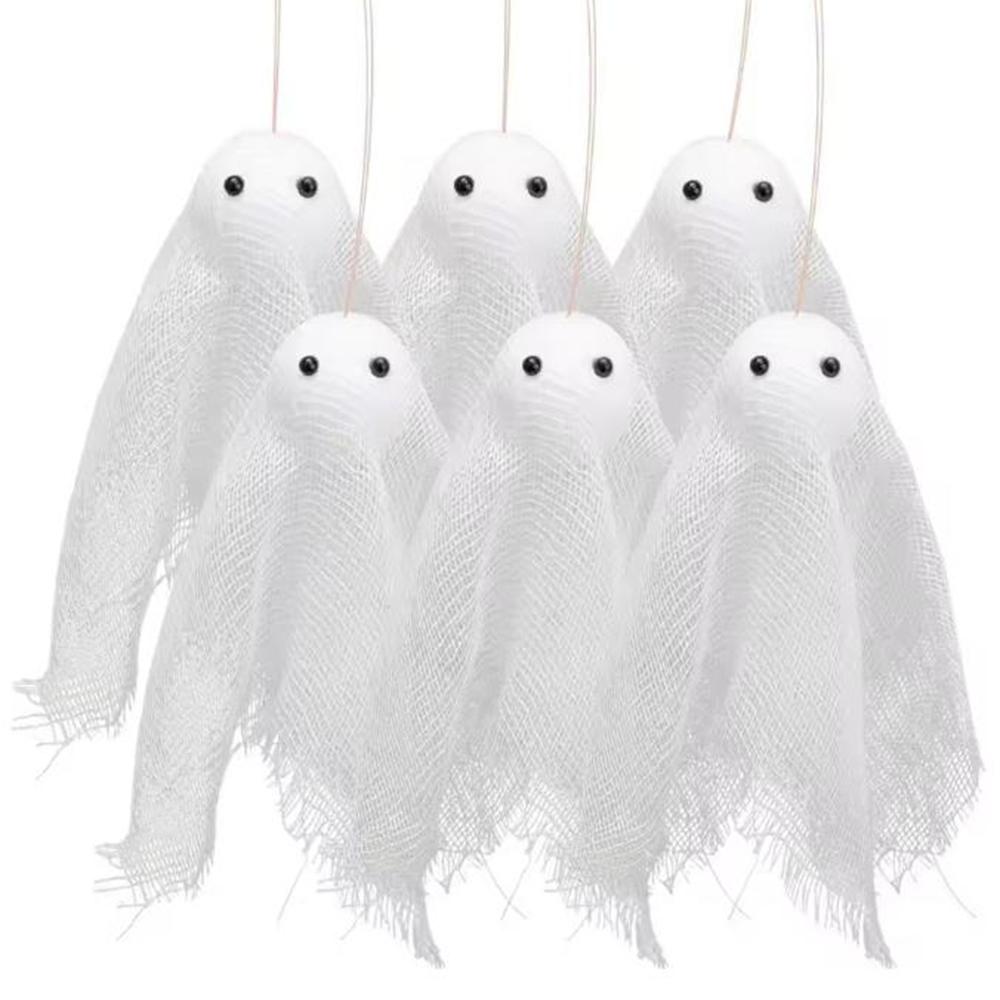 Halloween Hangings Ghosts Halloween Flying Ghosts Decorations White Cute Flying Ghosts Ornament With Rope For Balcony Garden