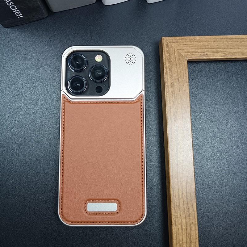 Leather Aluminum Alloy Phone Case IPhone 15 14 13 Pro Max Scent Holder Protective Cover