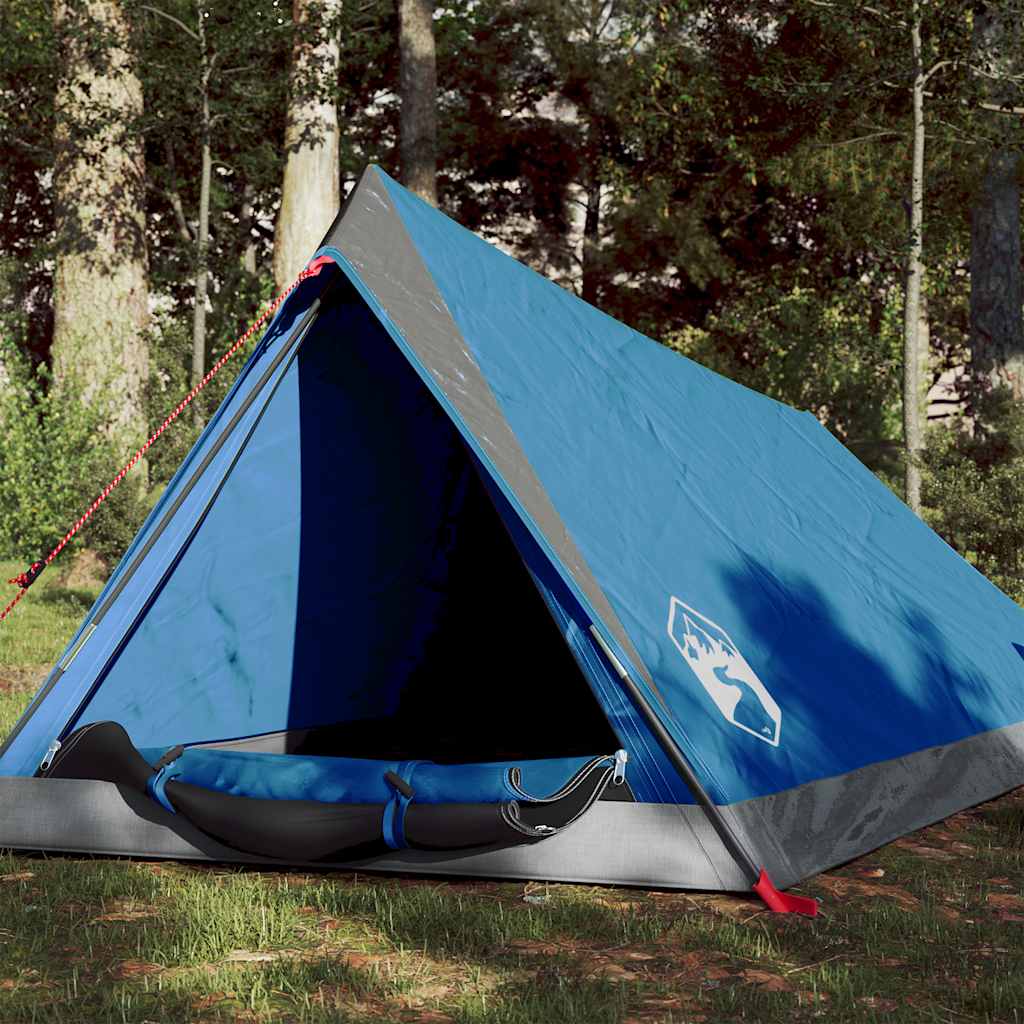 2 Person Camping Tent Blue Waterproof