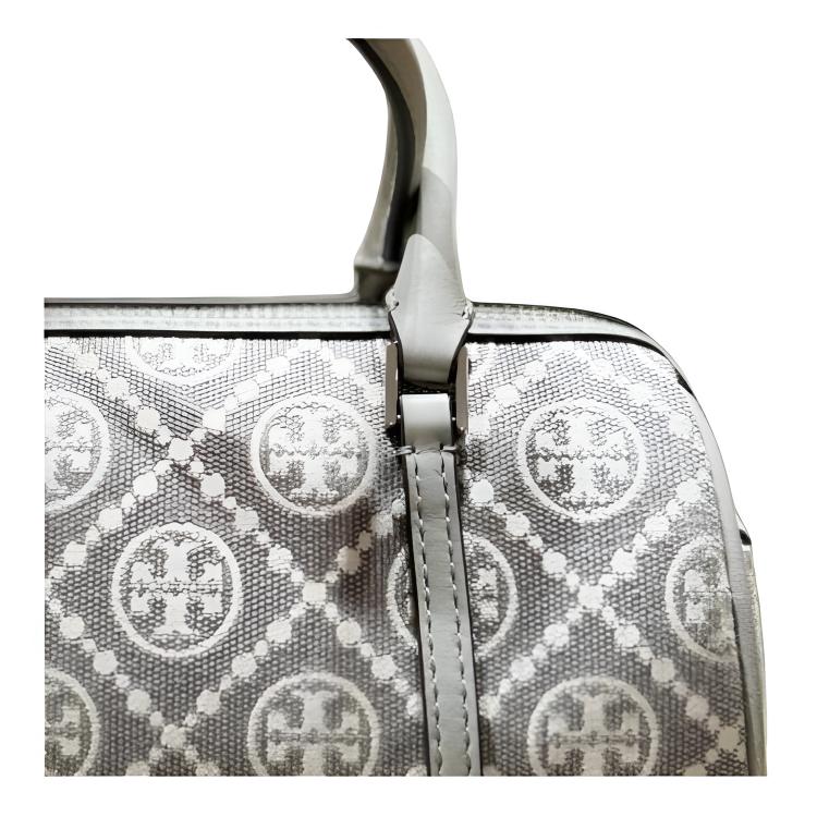 Tory Burch T Monogram Multifunctional Cylinder Bag Women Shoulder Bag Gray 178741-020