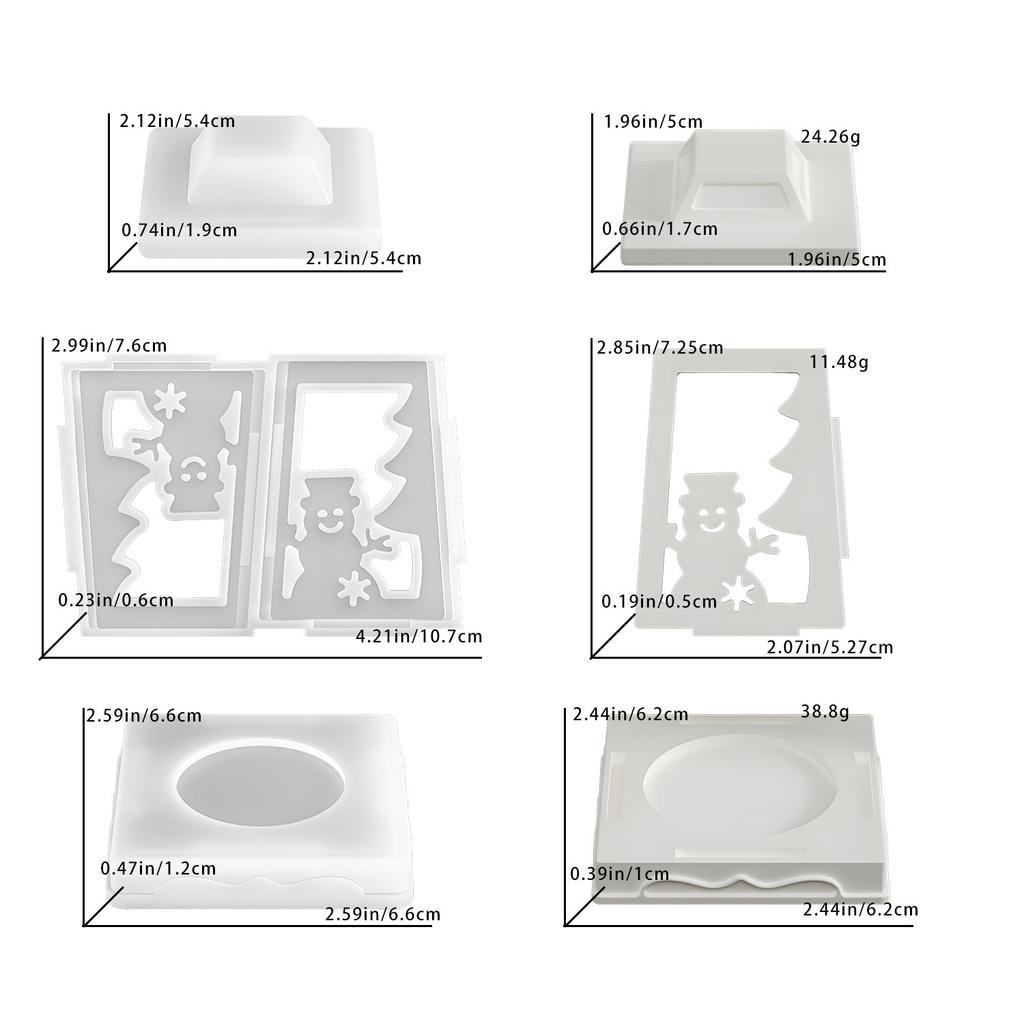 Christmas Splicing Mold Deer Snowflake Mold Candlestick Top Mold Reusable Christmas Crafts Holidays Decoration Handmade Gifts