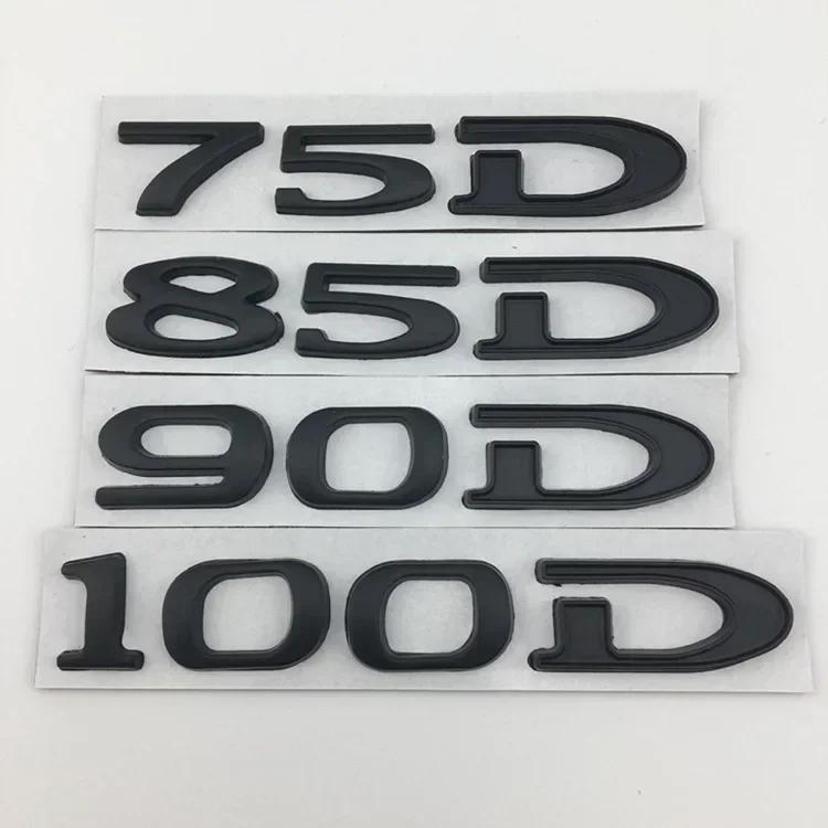 mghxj4 For Tesla MODEL 3 S X Y 75D 85D 90D 100D Rear Boot Trunk Tailgate Emblem Badge Sticker 3D Metal Car Styling Accessories