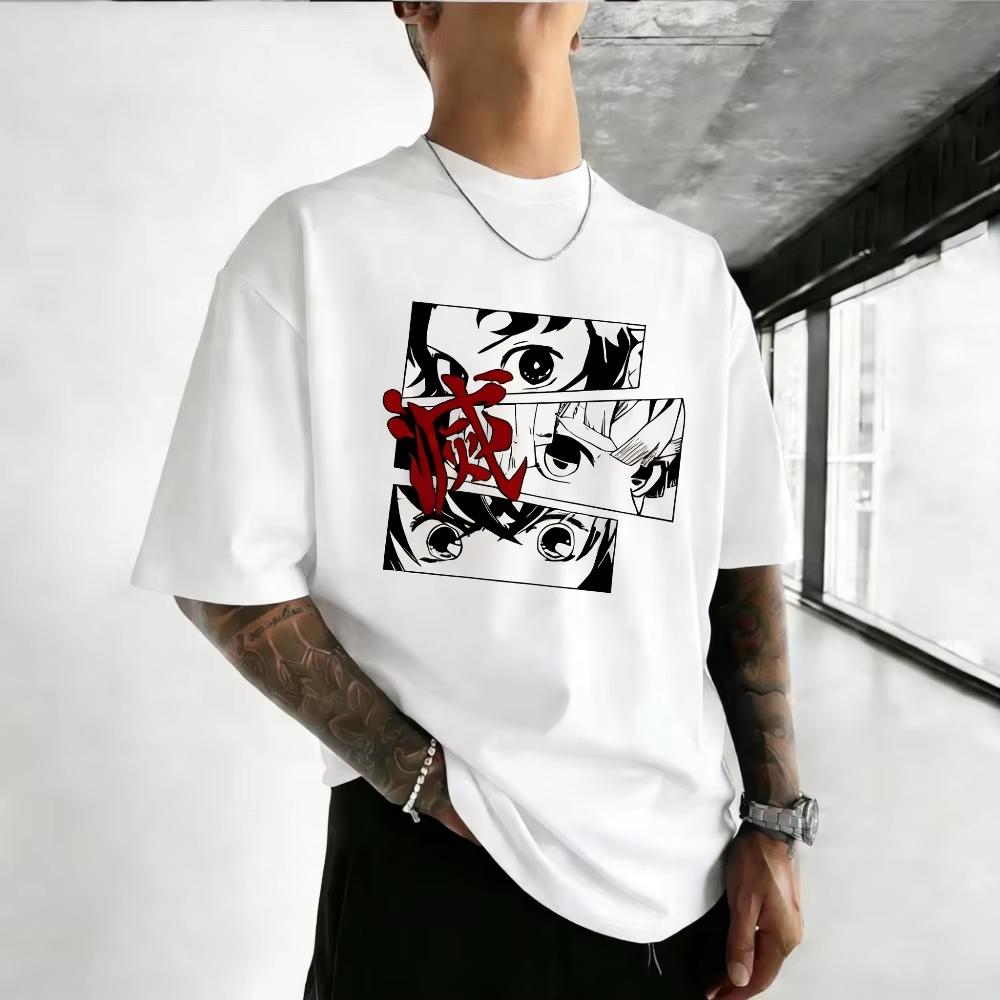 Unisex pure cotton Tshirt  Demon Slayer  Jirosuke Kamitani  Summer 2026 anime print  Large size loose shortsleeved top