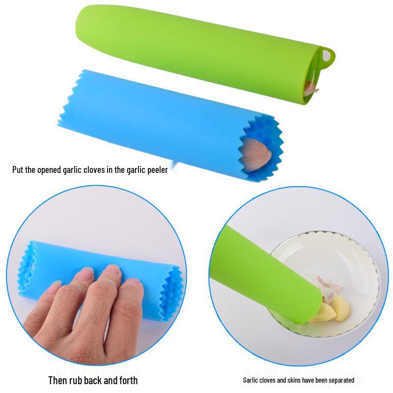 Silicone Dot-Style Garlic Peeler: Manual Kitchen Gadget with Sealed Bottom for Efficient Peeling