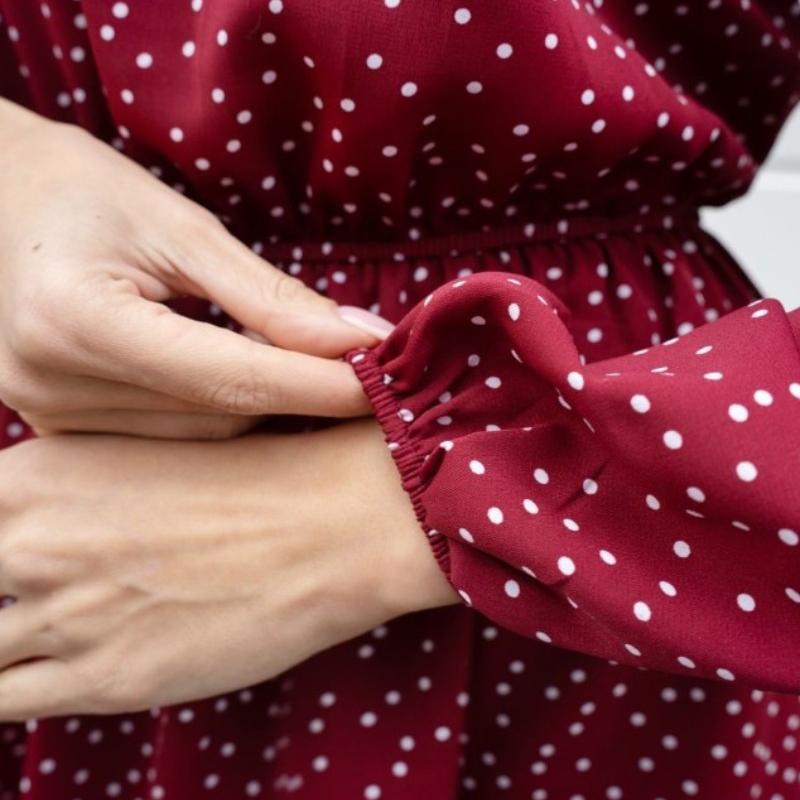 Fashion V-neck Long Sleeve Polka Dot Casual Dress for Women Summer New High Waist A Line Women's Dresses Vintage Slim Fit Sexy Party Short Dress 26268