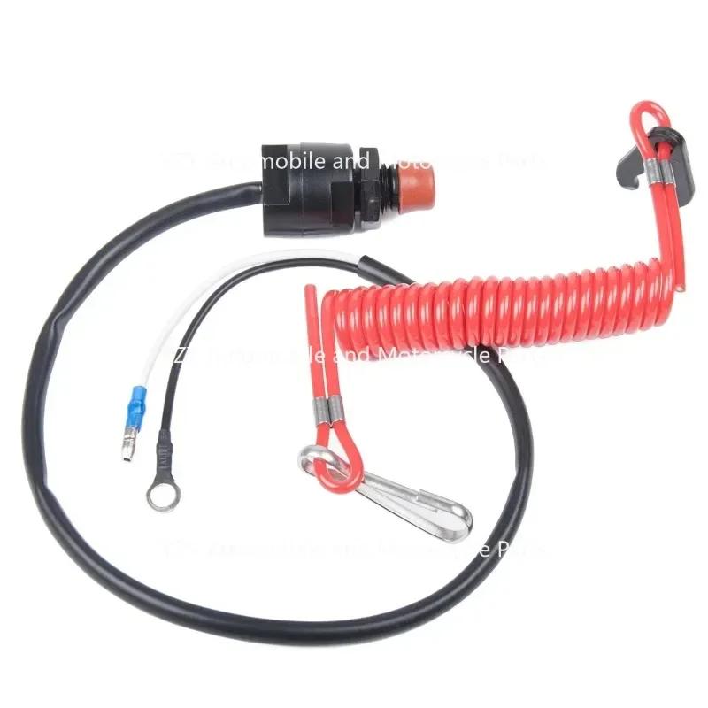 Přívěsný spínač člunu Motor Motor Lanyard Tlačítko naléhavého zastavení, Bezpečnostní konektor Kompatibilní pro Suzuki Honda