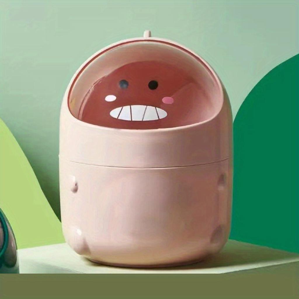 Stolní odpadkový koš, Roztomilý dinosauří malý odpadkový koš, Mini odpadkový koš s víkem do obývacího pokoje na konferenční stolek, na kancelářský stůl