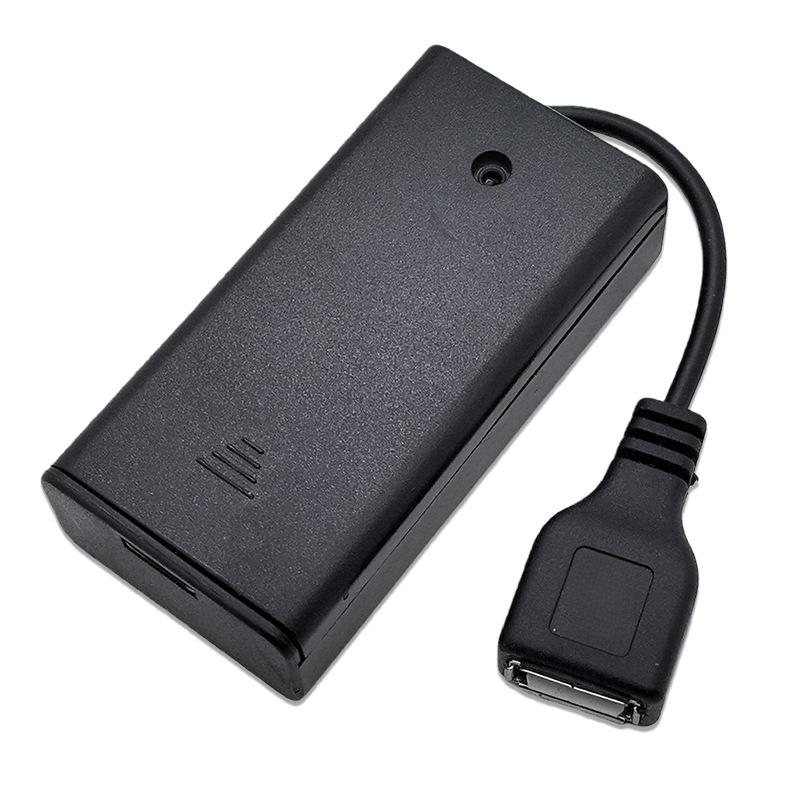 1/4Pcs Extend Cable Port Cover 2*Aa 3V Usb Female Battery Case Holder For Building Blocks Led Light Kit With Switch And Cover