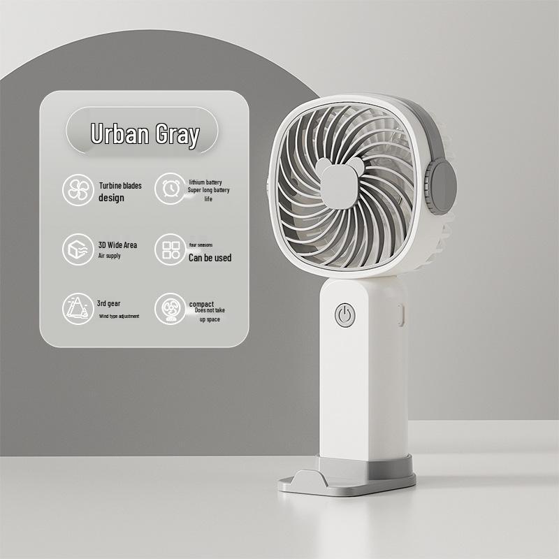 Portable USB Rechargeable Neck-Hanging Foldable Mini Handheld Fan with High-Speed Turbine