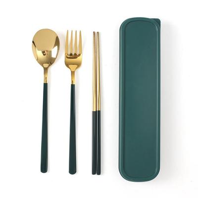 Golden Table Portable Spoon and Fork Set (Green)