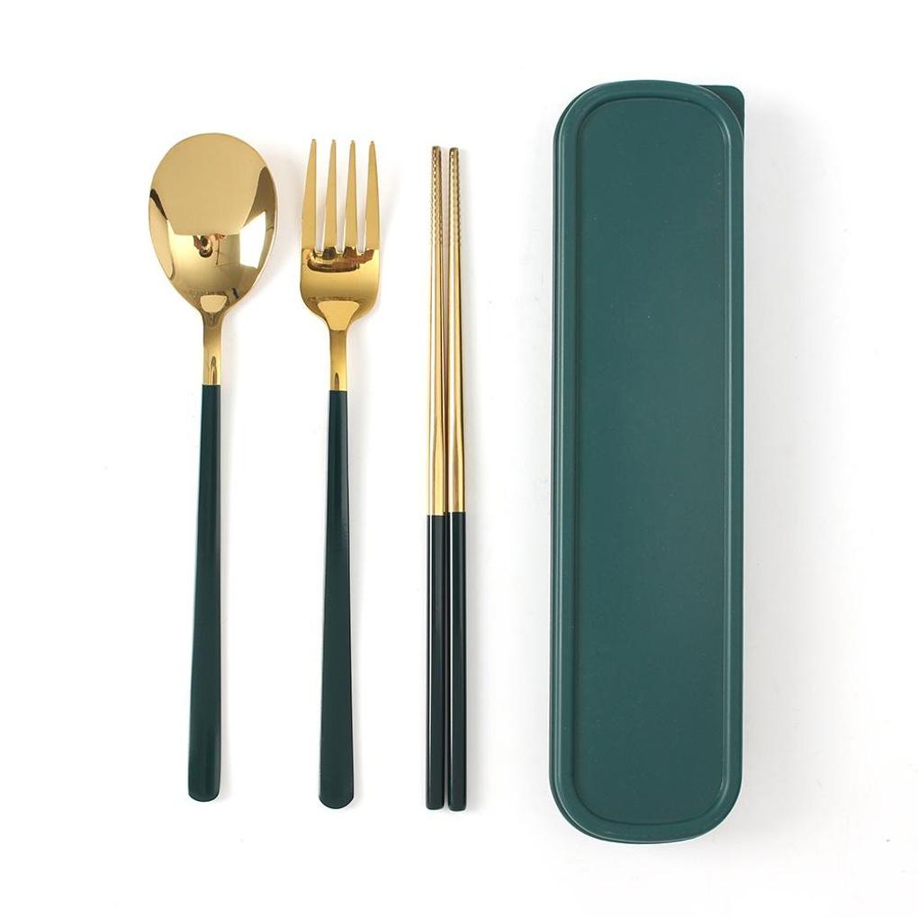 

Golden Table Portable Spoon and Fork Set (Green)