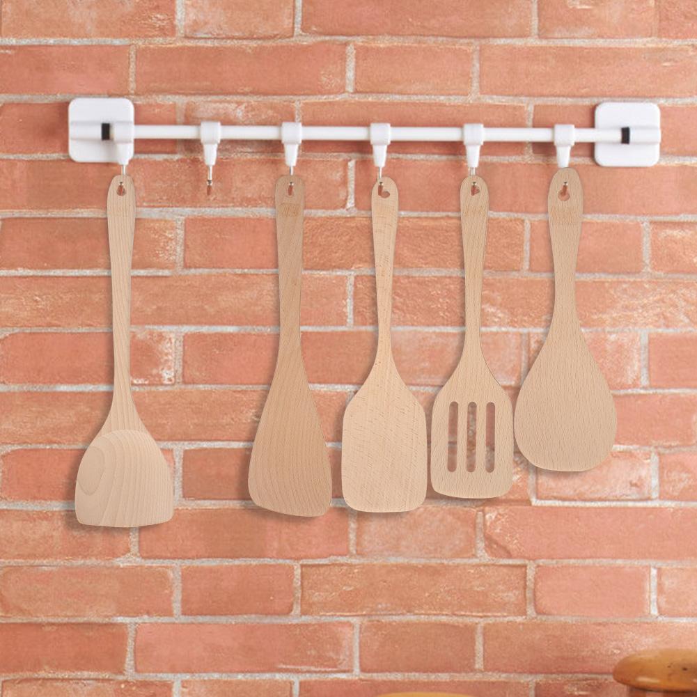 5dílná sada Dřevěná špachtle Lžíce Vařicí nástroj Domácí kuchyňské náčiní Sada pro nepřilnavou pánev