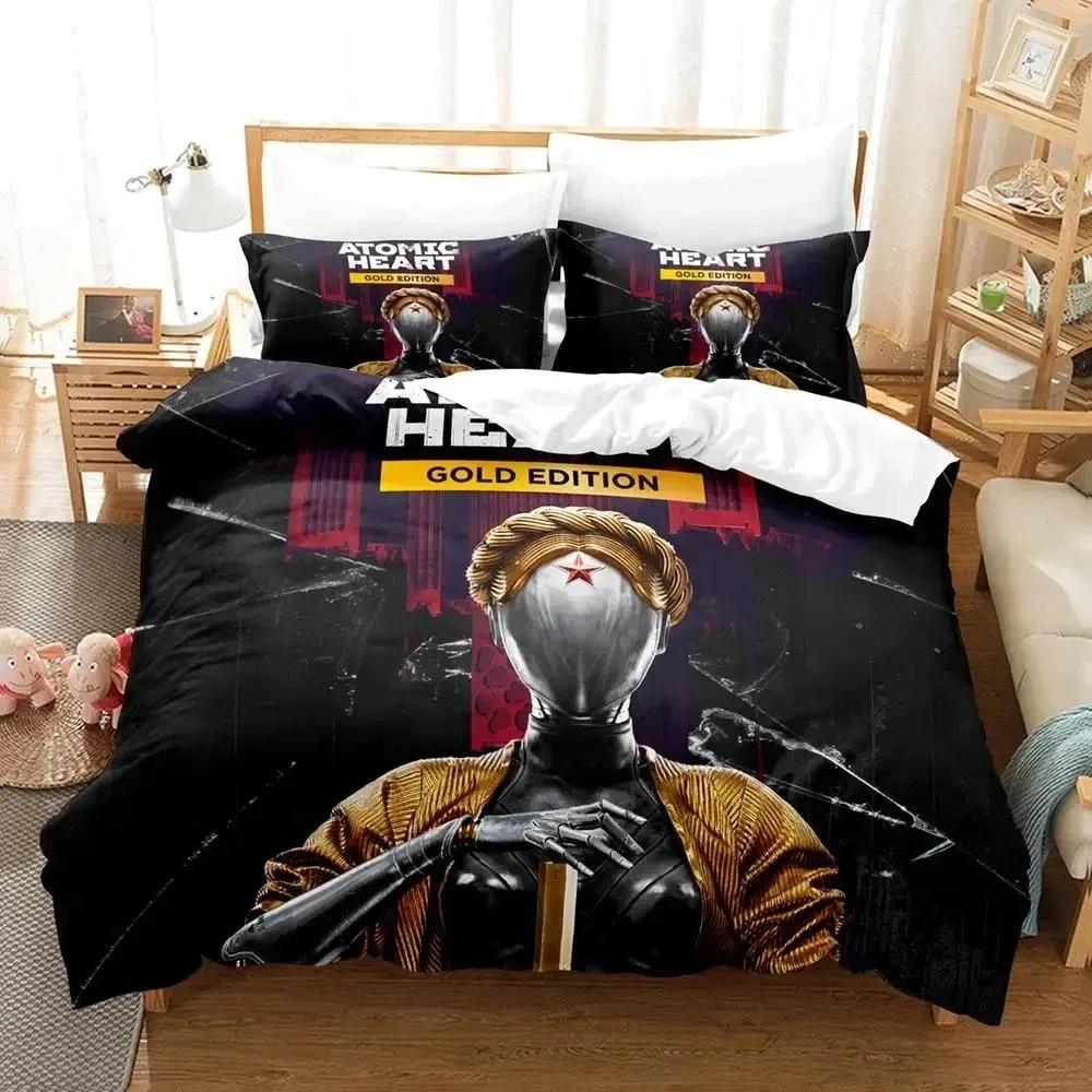 Game Atomic Heart Bedding Set Duvet Cover Bed Set Quilt Cover Pillowcase Comforter King Queen Size Boys Adult Bedding Set