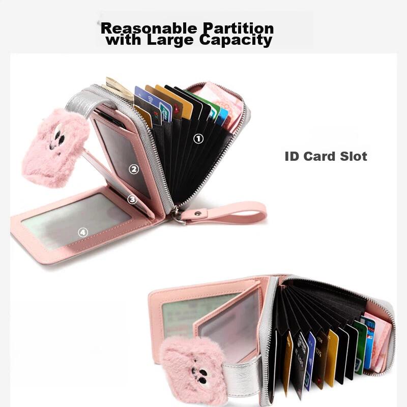Toutou Wallet, Women's Key Pouch, Card Holder, Multi-Slot, Coin Purse, Silver