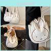 Canvas White Cute Miffy Bunny Shoulder Bag With Large Capacity For Daily Use