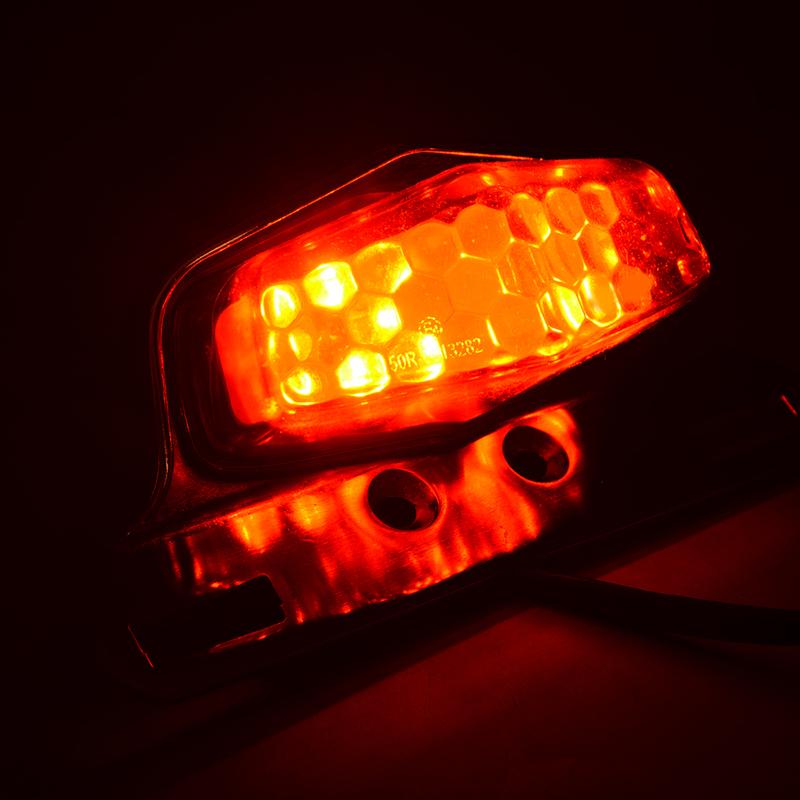 Motorcycle Motorbike Rear Brake Tail Light Red Chrome LED Stop Running Lamp Mount Bracket Universal fit for Honda Yamaha Suzuki