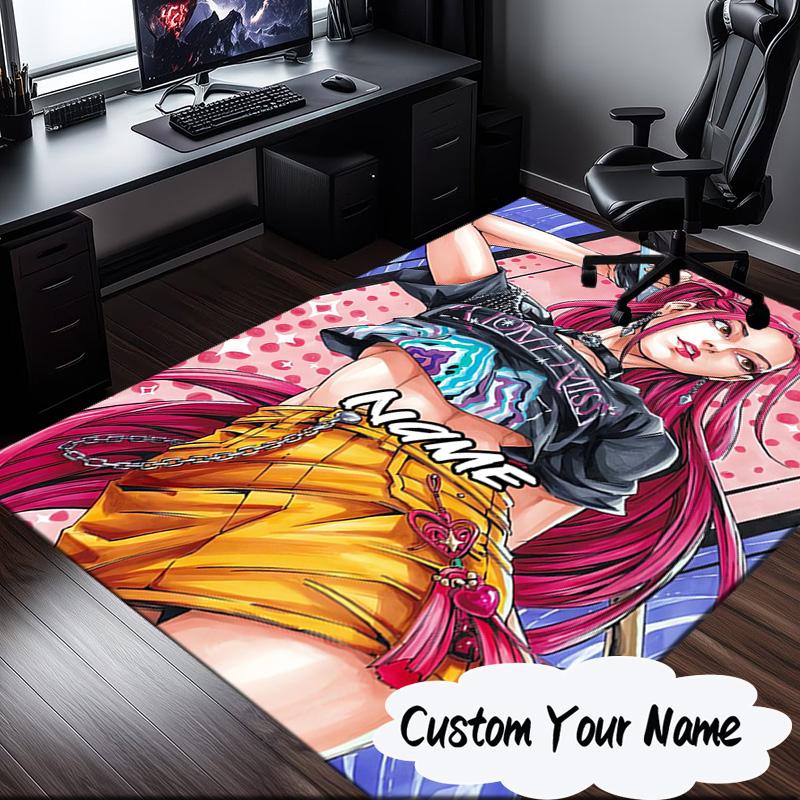 Custom Name Fantasy Night Trio K-Pop Carpet, Chair Rug,Area Rug for Office Bedroom living rooms bedroom, Doormat decor Christmas fan gifts