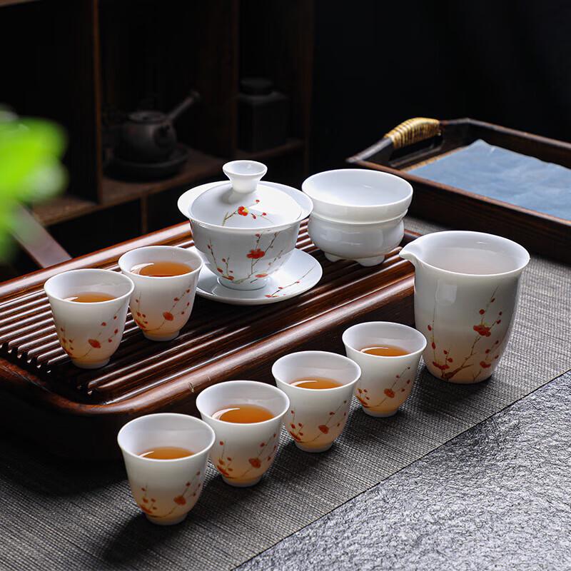 Hand-Painted Jade-like Ceramic Kung Fu Tea Set