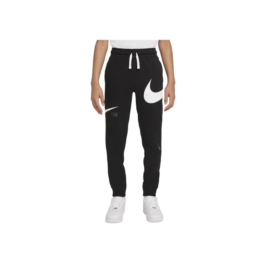 Nike Sportswear Boys Swoosh Fleece Pants Black White DD8721-010